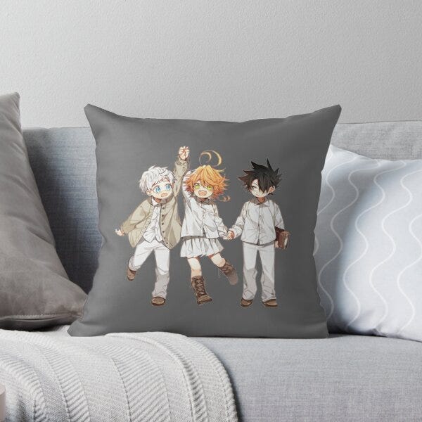 The Promised Neverland Pillows — The Promised Neverland Throw Pillow ...