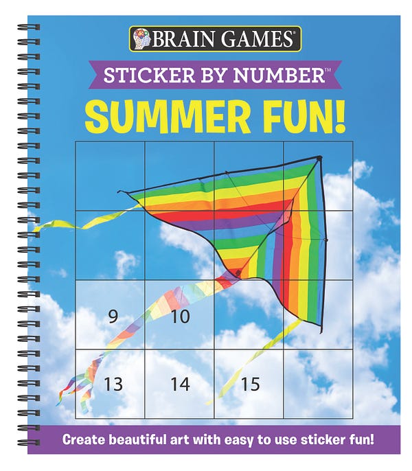 Read Brain Games — Sticker by Number Summer Fun! (Easy — Square ...