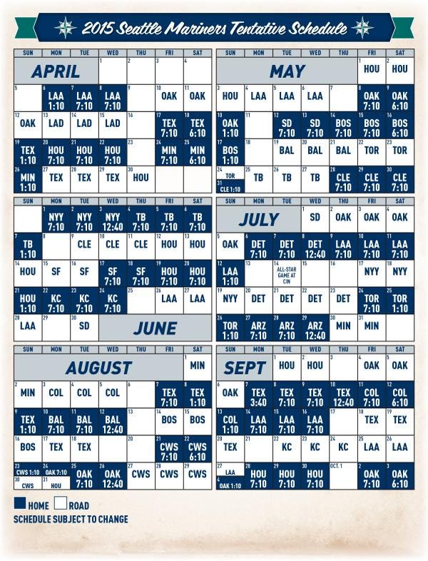 Mariners and MLB Announce 2015 Schedule by Mariners PR From the Corner of Edgar & Dave