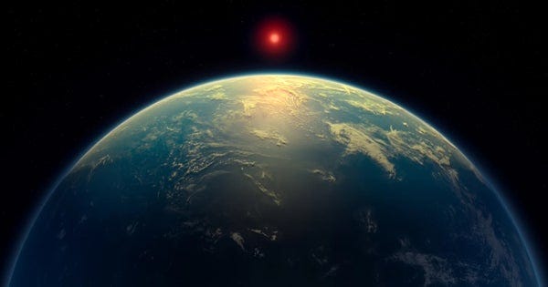 Artist’s impression of the exoplanet K2–18b.A. Smith/N. Mandhusudhan, University of Cambridge