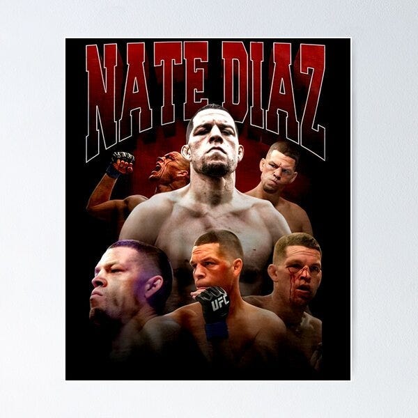 The Legendary MMA Middle Fighter Nate Diaz by Graphictees: A Tribute to an MMA Icon