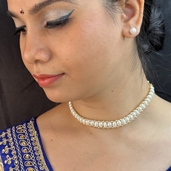 Pearl Choker Necklace Gold Jewellery