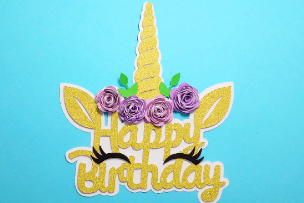 Unicorn Happy Birthday Cake Topper (birthdays 3d Svg Crafts) 