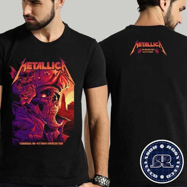 Metallica Night 1 In Foxborough MA Limited Tee M72 North American Tour