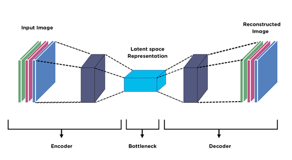 A very basic illustration of an autoencoder (Image taken from this Kaggle notebook)
