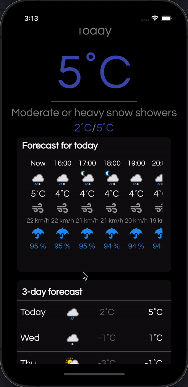 Flutter Weather App using API with darkmode support