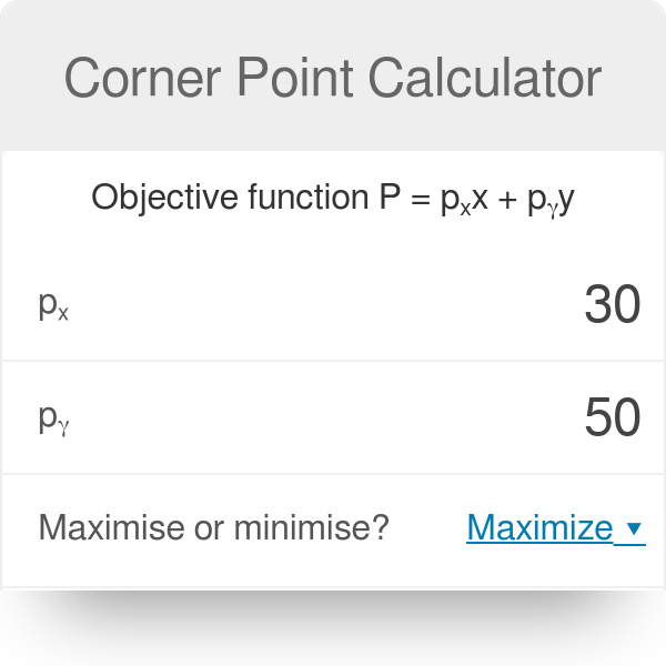 How to use This Corner Point Calculator by Swetha Medium