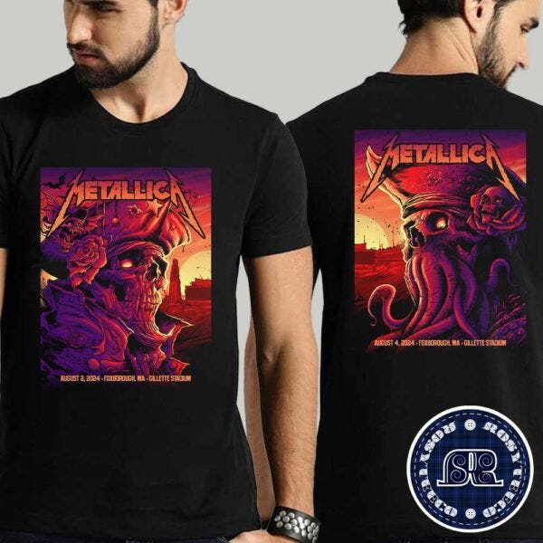 Metallica In Foxborough MA Full Show Combine Poster M72 North American Tour 2024 At Gillette