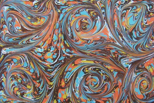 土耳其湿拓画在皮料上的尝试 The Turkish Art Of Marbling