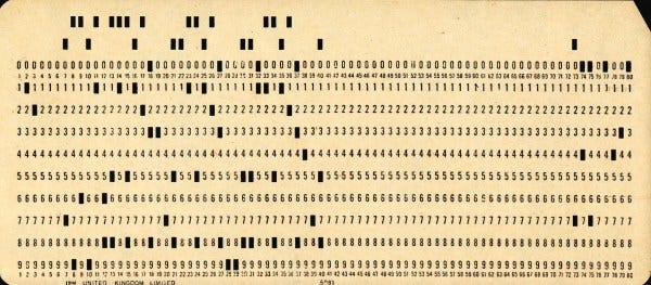 IBM Punched Card. Image: Wikipedia