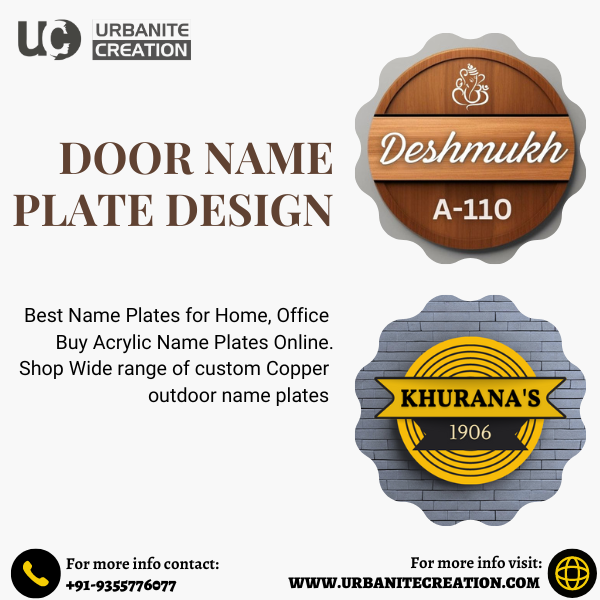 Creative Door Name Plate Designs by Urbanite Creation