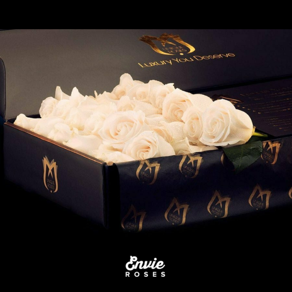Gift Your Loved Ones Premium White Roses by Envie Roses Prestige Medium