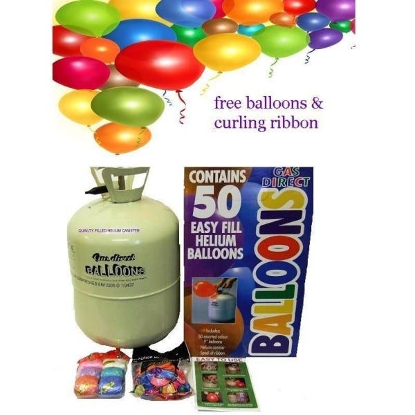 Disposable Helium Balloon Gas Cylinder Canister Fills 50 Balloons Any  Occasions | by Allkindathings | Medium