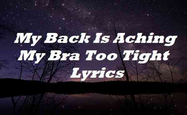 My Back Is Aching My Bra Too Tight Lyrics, by Vmaillyrics