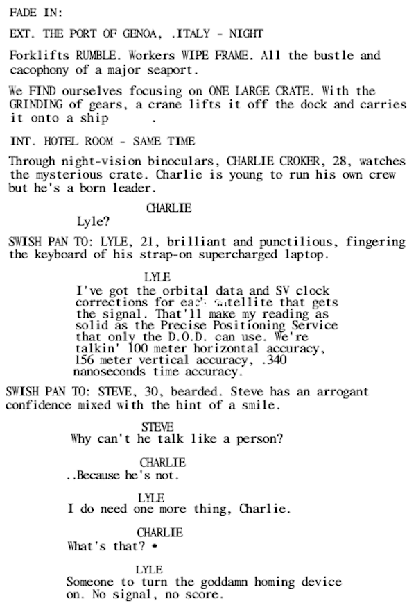 Page One: “The Italian Job” (2003) - Go Into The Story