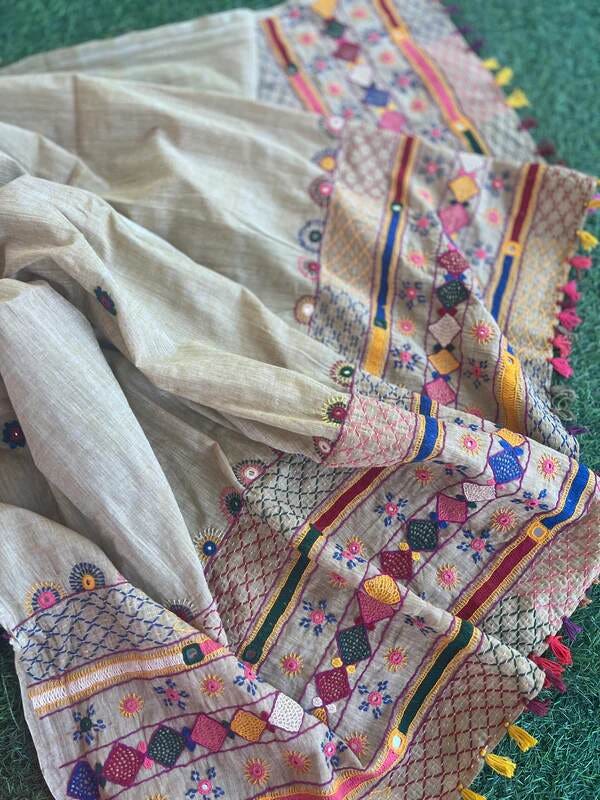 Syaahi Mangalagiri Silk Showy Multi Color Dupatta main image 1