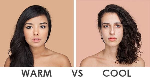 Warm Skin Tone VS Cool. The skin on the head and face is of the… | by  Muqaddas Angela | Medium