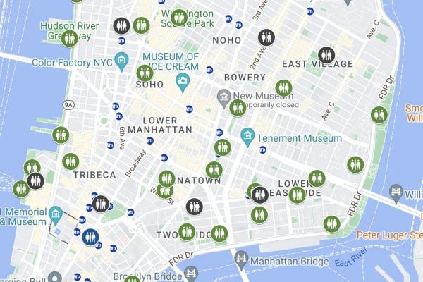 A new Google Maps layer shows public restrooms in NYC | by Flori Bercus ...