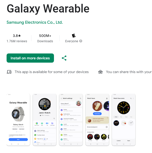 Finding unreleased Samsung Galaxy Wearable Devices via their Android App