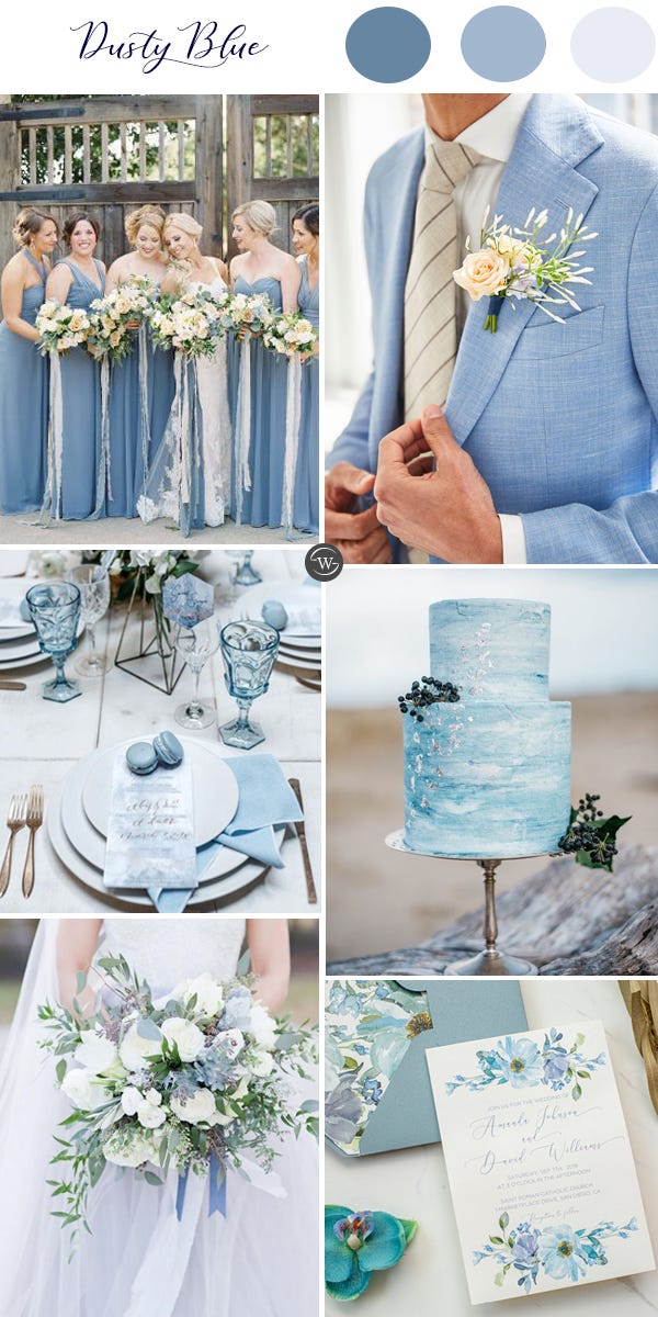 Dusty Blue: A Timeless and Elegant Choice for Your Wedding Colors, by Deer  Pearl Flowers