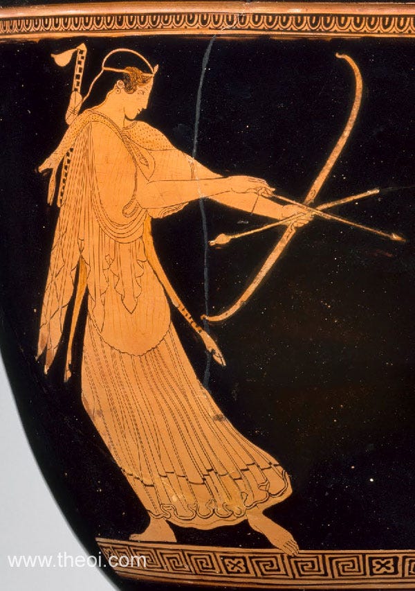 Greek Mythology the Story of the Lotus Eaters and Artemis. by Lily