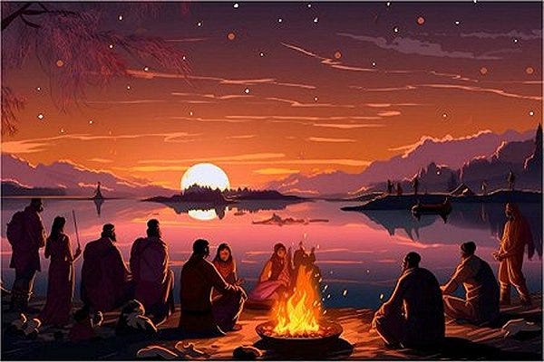 Campfire gathering by Freepik