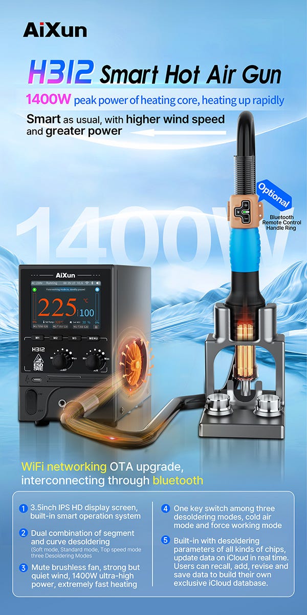 AiXun Unveils the H312 Smart Hot Air Gun