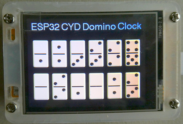 Create a digital clock in a Domino style on an ESP32 Cheap Yellow Display (“CYD”)