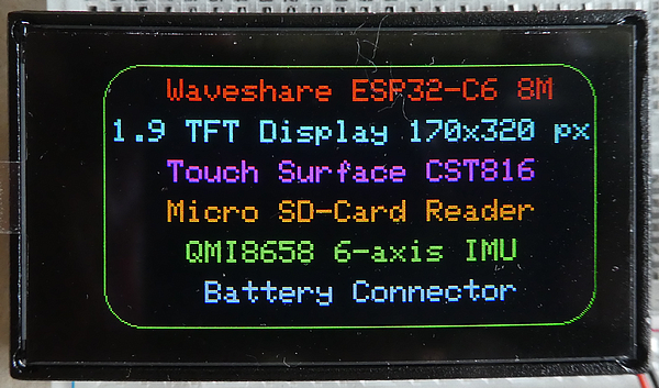 A Detailed Look at the Waveshare ESP32-C6 1.9-inch ST7789 TFT Display with Touch Interface