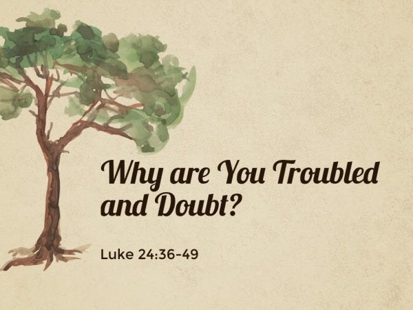 Why are you troubled, and why is it doubts come up in your hearts ...