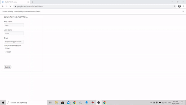Recaptcha solver in action