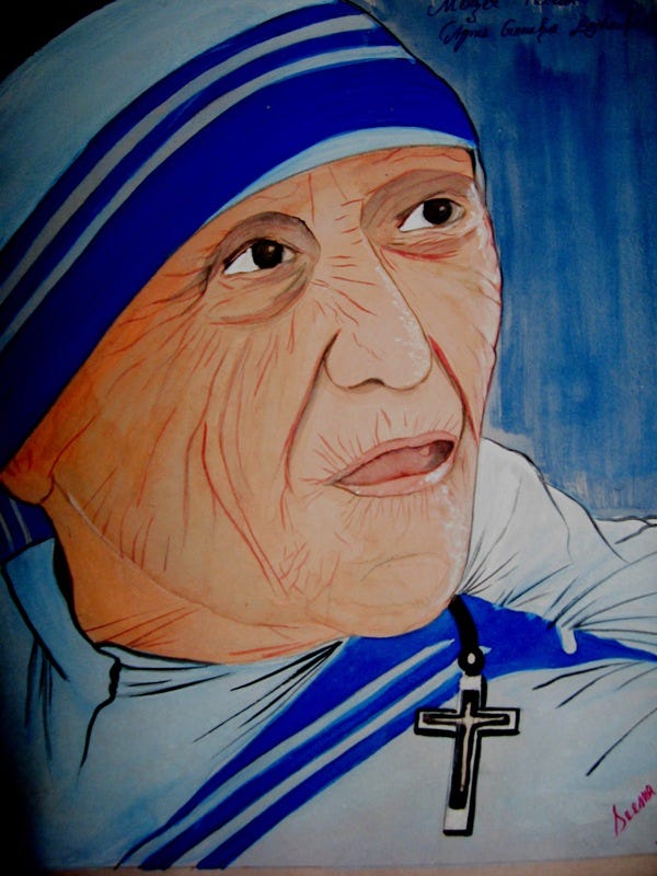 Mother Teresa Painting - The Daily Cuppa - Medium