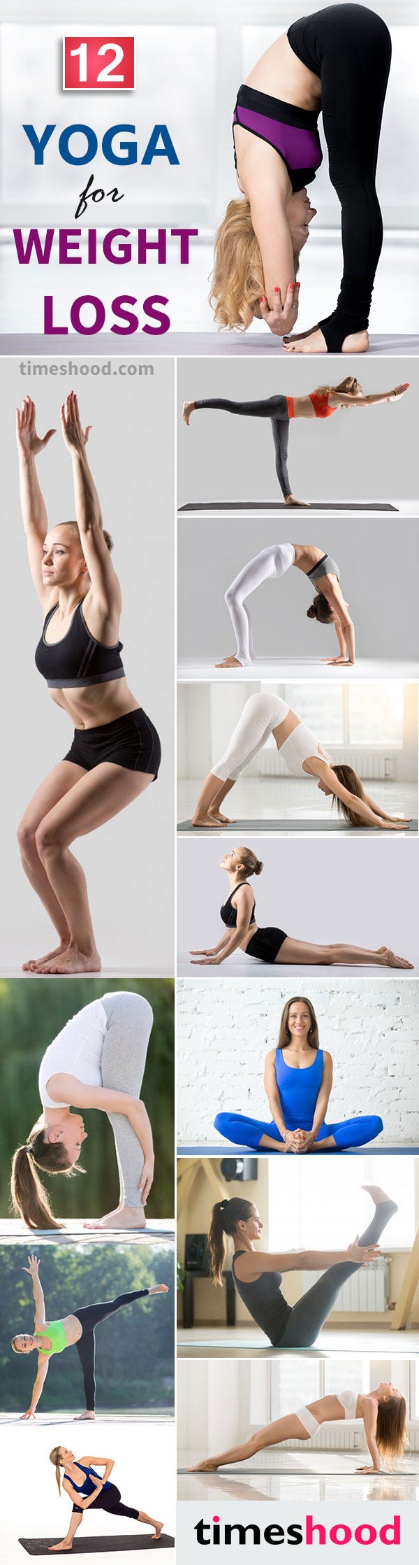 12 Easy Beginner Yoga for Weight loss, by Hood Team, Timeshood