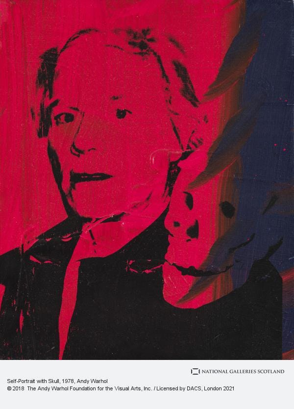 Spooky Art: Self-Portrait with Skull by Andy Warhol (Interpretation and ...