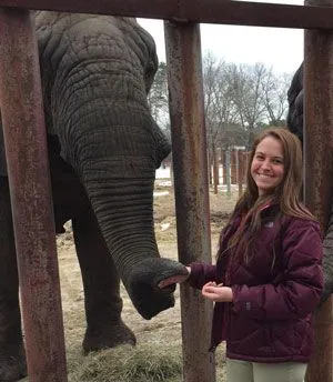 Marina with an elephant