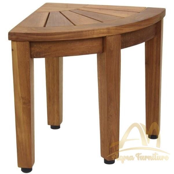 Teak Wood Bathroom Side Bench CV Aqma Furniture Medium