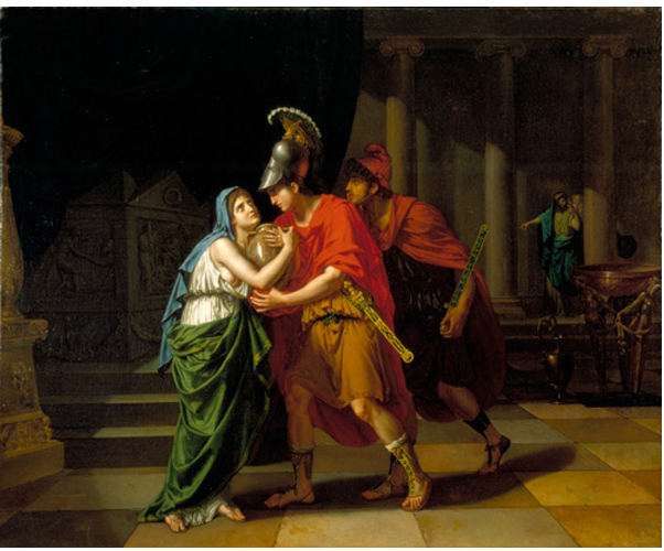 Elektra, Orestes'in küllerini alırken, Electra Receiving the Ashes of Her Brother, Orestes, 1826–27, Jean-Baptise Joseph Wicar
