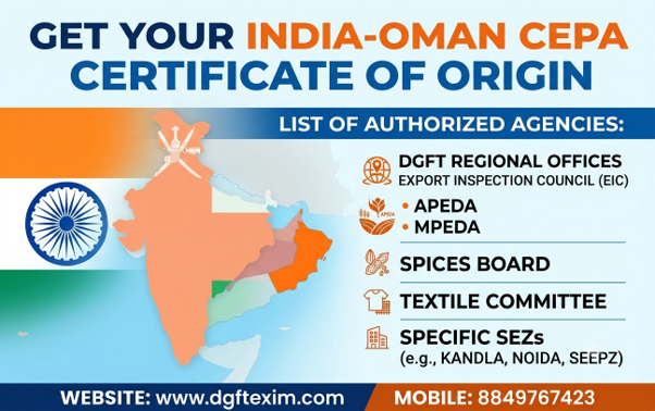 Which agencies are authorized to issue the Preferential Certificate of Origin for the India-Oman…
