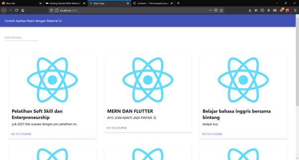 Studi kasus Membuat Online Course menggunakan Material UI for React ...