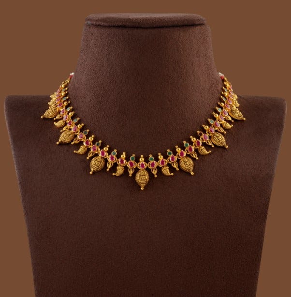 Stunning small gold necklace designs for elegance in simplicity. - krishna  jewellers - Medium
