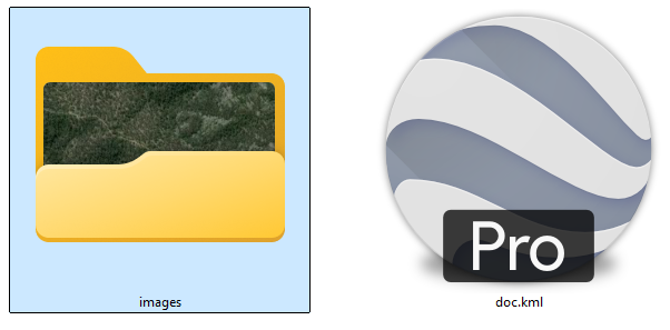 The doc.xml and images folder created by the Export Image feature in ExpertGPS
