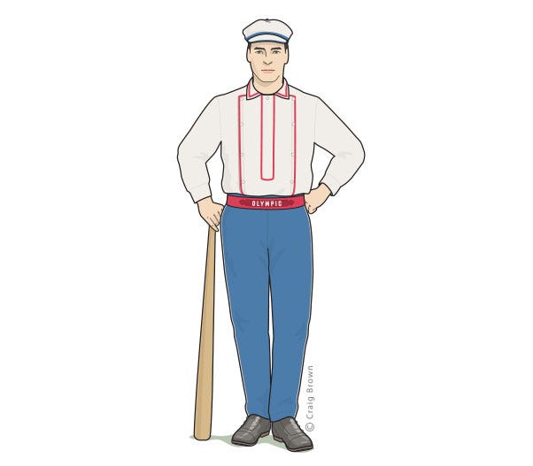 The Olympic uniform for 1861, only today fashioned by Craig Brown of Threadsofourgame.com