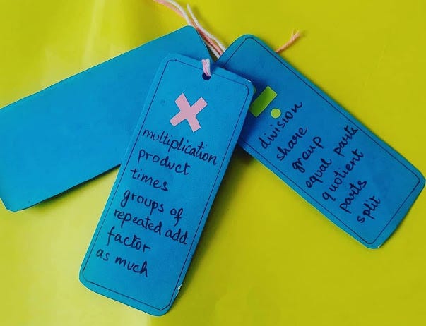MATH HANDS-ON ACTIVITY | BOOKMARK OR MATHEMATICAL TERMS ACTIVITY ...