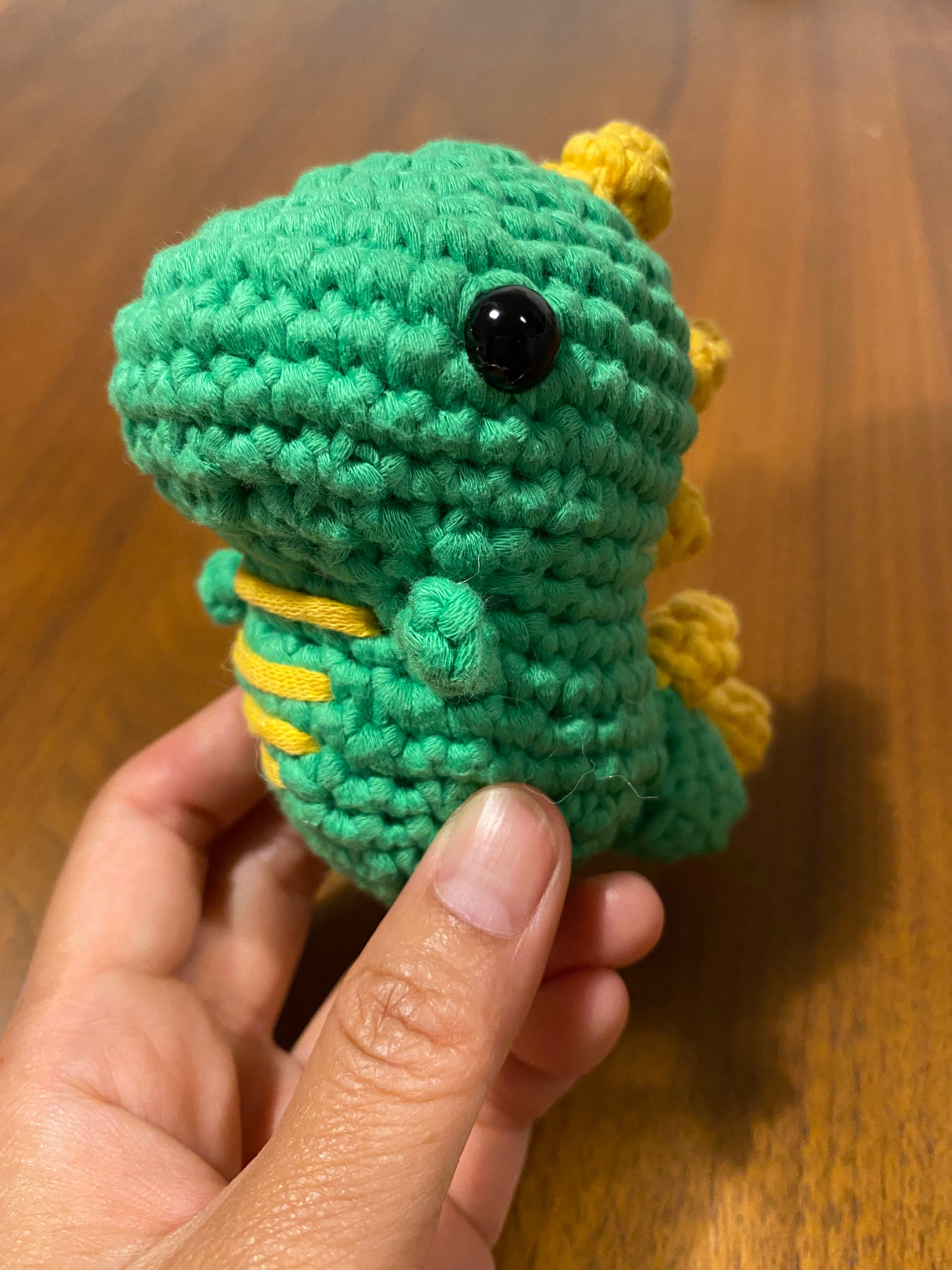 The Woobles Crochet Kit with Easy Peasy Yarn as seen on Shark Tank for  Beginners with Step-by-Step Video Tutorials - Fred The Dinosaur