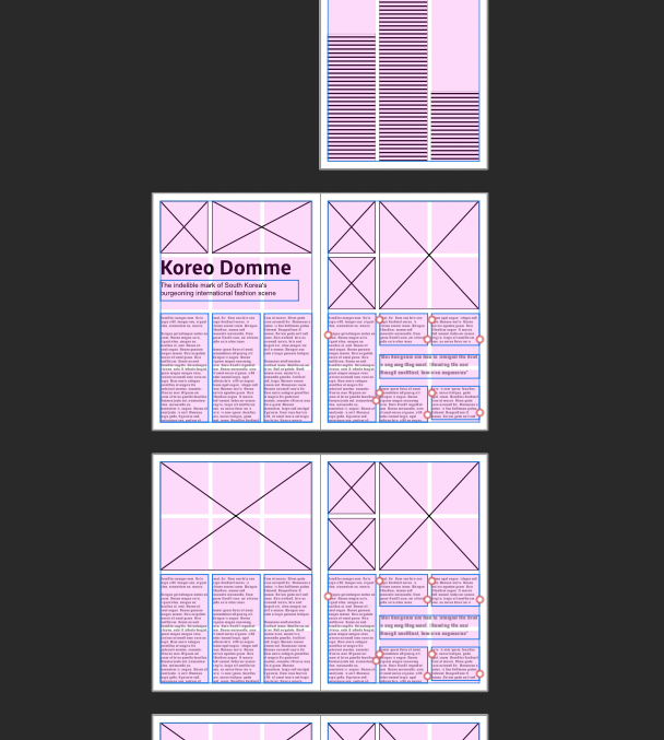 The Master layouts can be dragged and dropped to compile your document