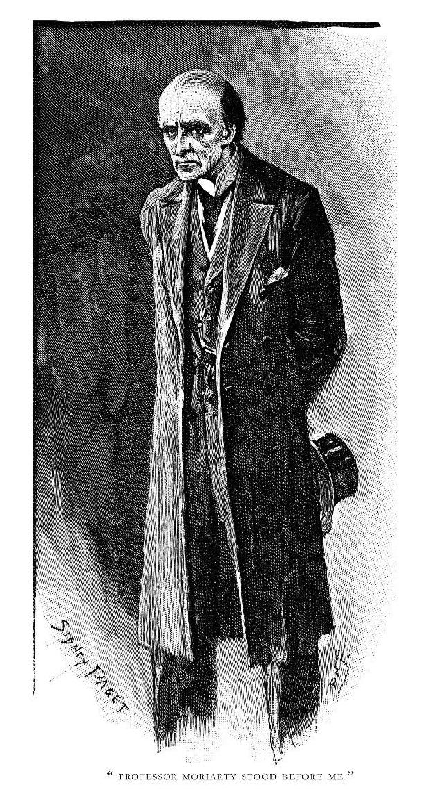 Professor James Moriarty, illustration by Sidney Paget, which accompanied the original publication of “The Final Problem” (1893) ( Wikimedia Commons)