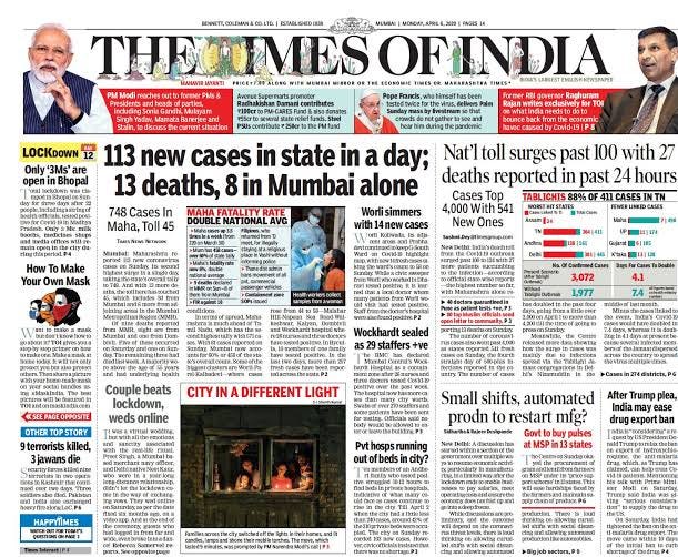 03 November, 1838 The Times of India, one of the world’s oldest