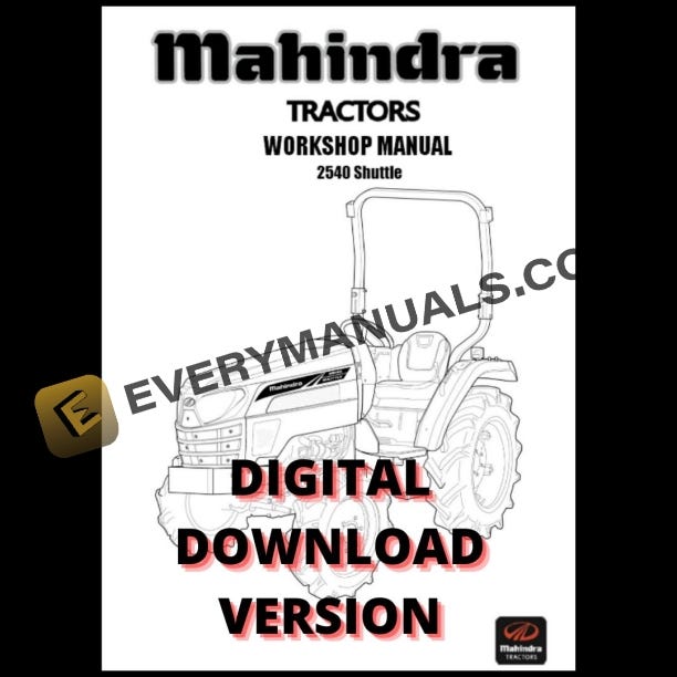 Mahindra 4110 Tractor Manual Set – Operator, Service, Parts, Shop Repair – PDF On USB Flash Drive, Made In USA