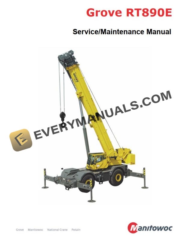 Grove RT890 Crane Operators, Service Manual - Grove Repair Manual PDF ...
