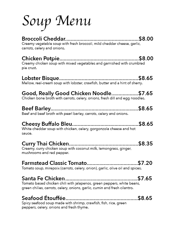 Project 2 — Menu Design - Marlena Ciecierski - Medium